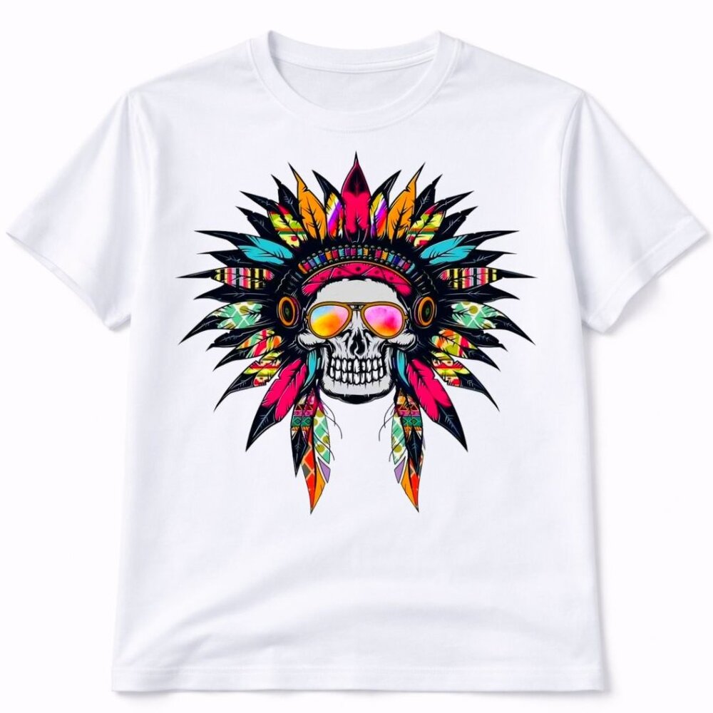 Skull Western Graphic T Shirt Trendy Boutique Style Tee Womens Gifts White
